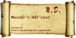 Mecsán Dániel névjegykártya